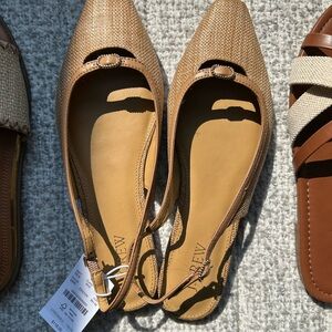 J. Crew Brown Slingback Flats